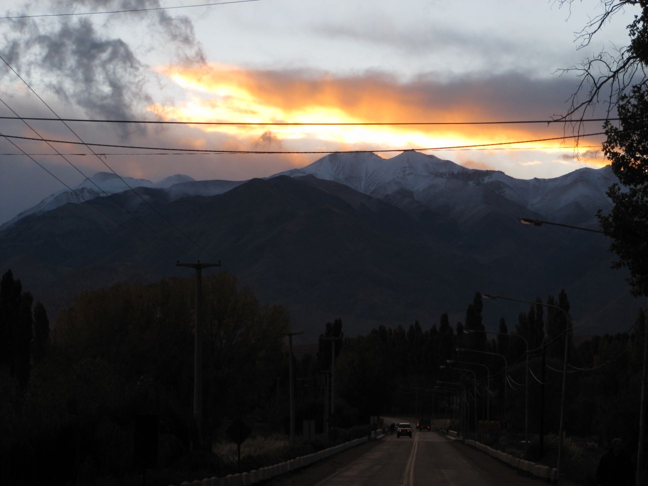 Sundown over the Andes in Uspallata