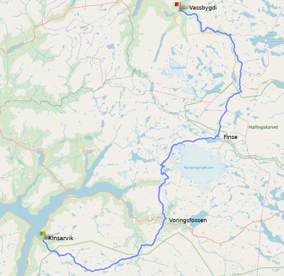 Norway2018 HikingRouteMap